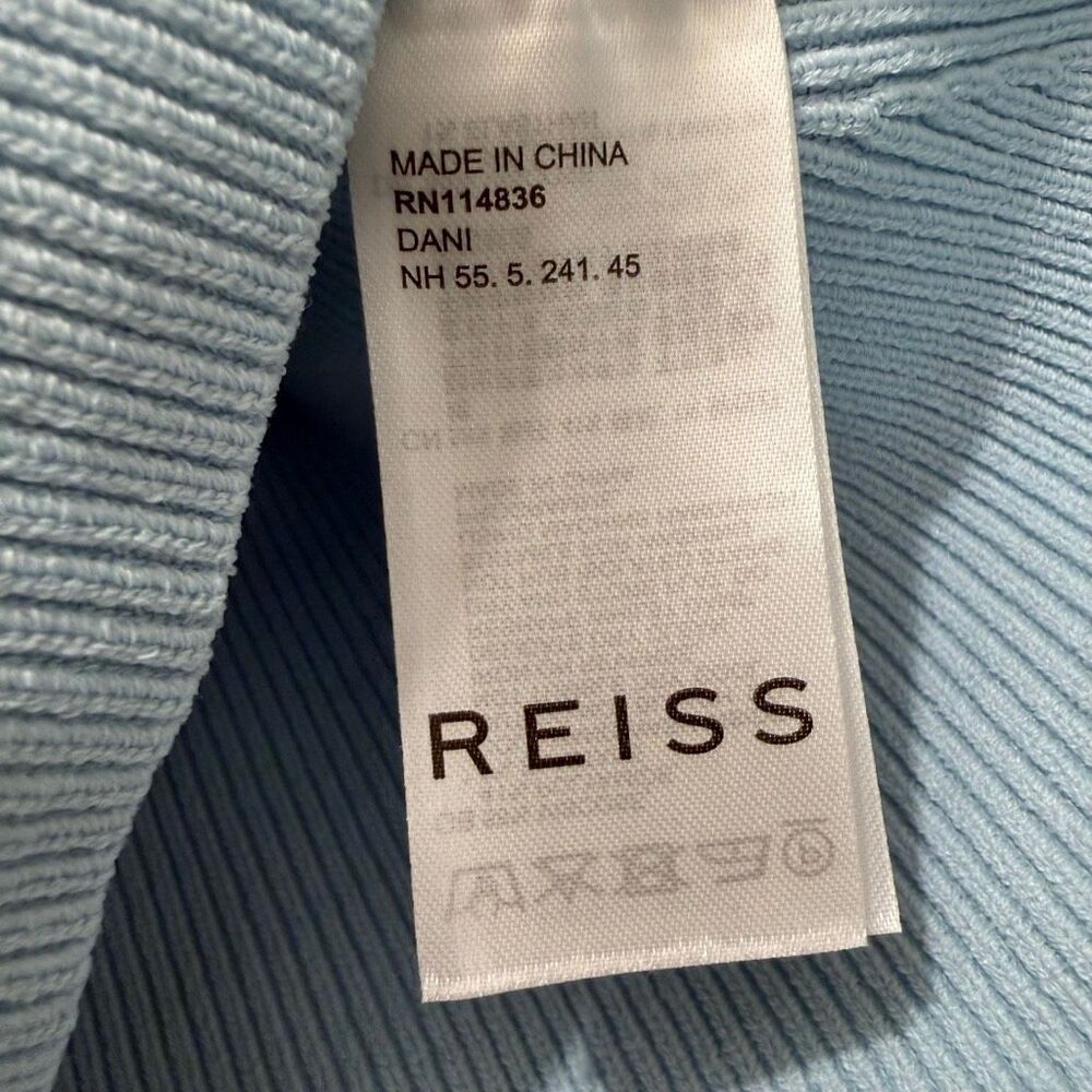 Reiss Dani Ribbed Top Sweetheart Neckline Size L in Blue - Picture 5 of 6